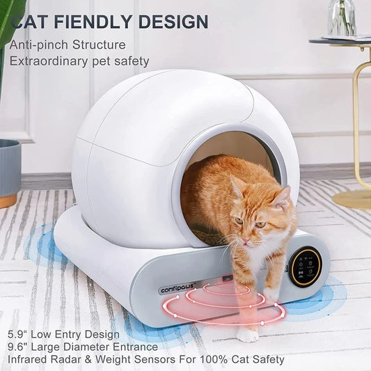 App Control Automatic Smart Cat Litter Box Self Cleaning 65L